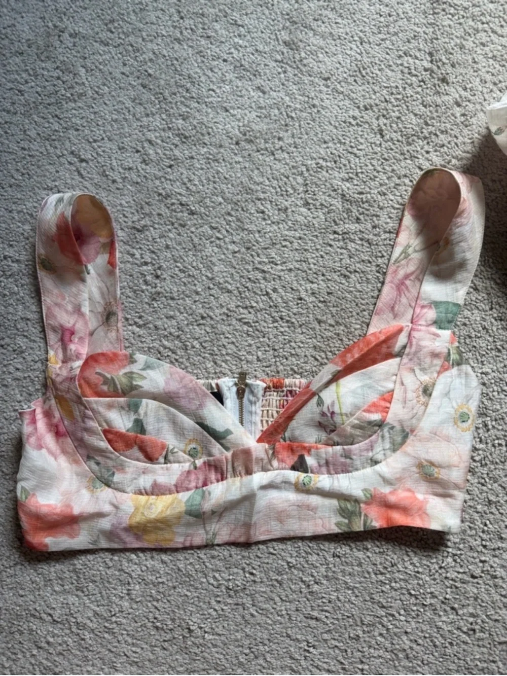 Anewsta Tiered Floral Maxi Skirt in Soft Ivory and Pink - Picture 3 of 6